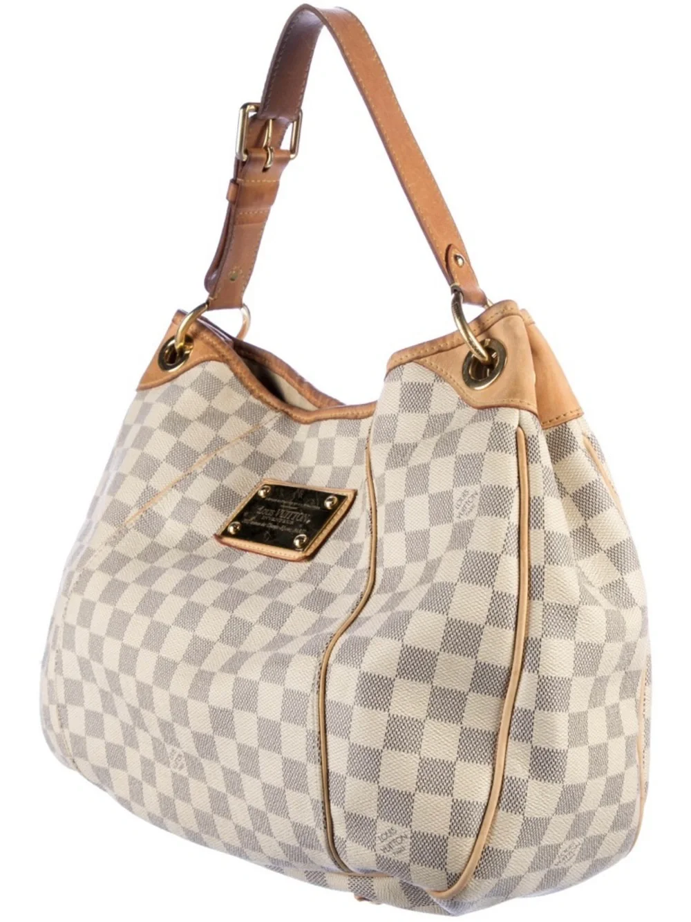 Louis Vuitton Damier Azur GM Hobo Bag in Beige and Tan - Picture 3 of 13